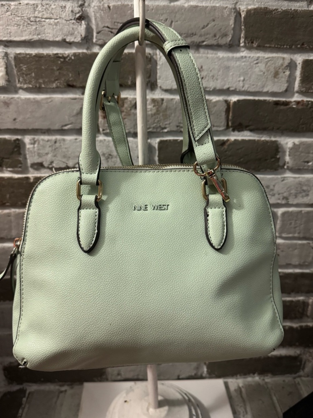 Nine West Mint Green Satchel Crossbody Bag | Top Handle Purse